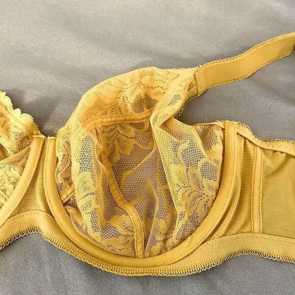 next Lizzie Bra Size 32G Mustard Yellow Lace - Picture 11 of 14
